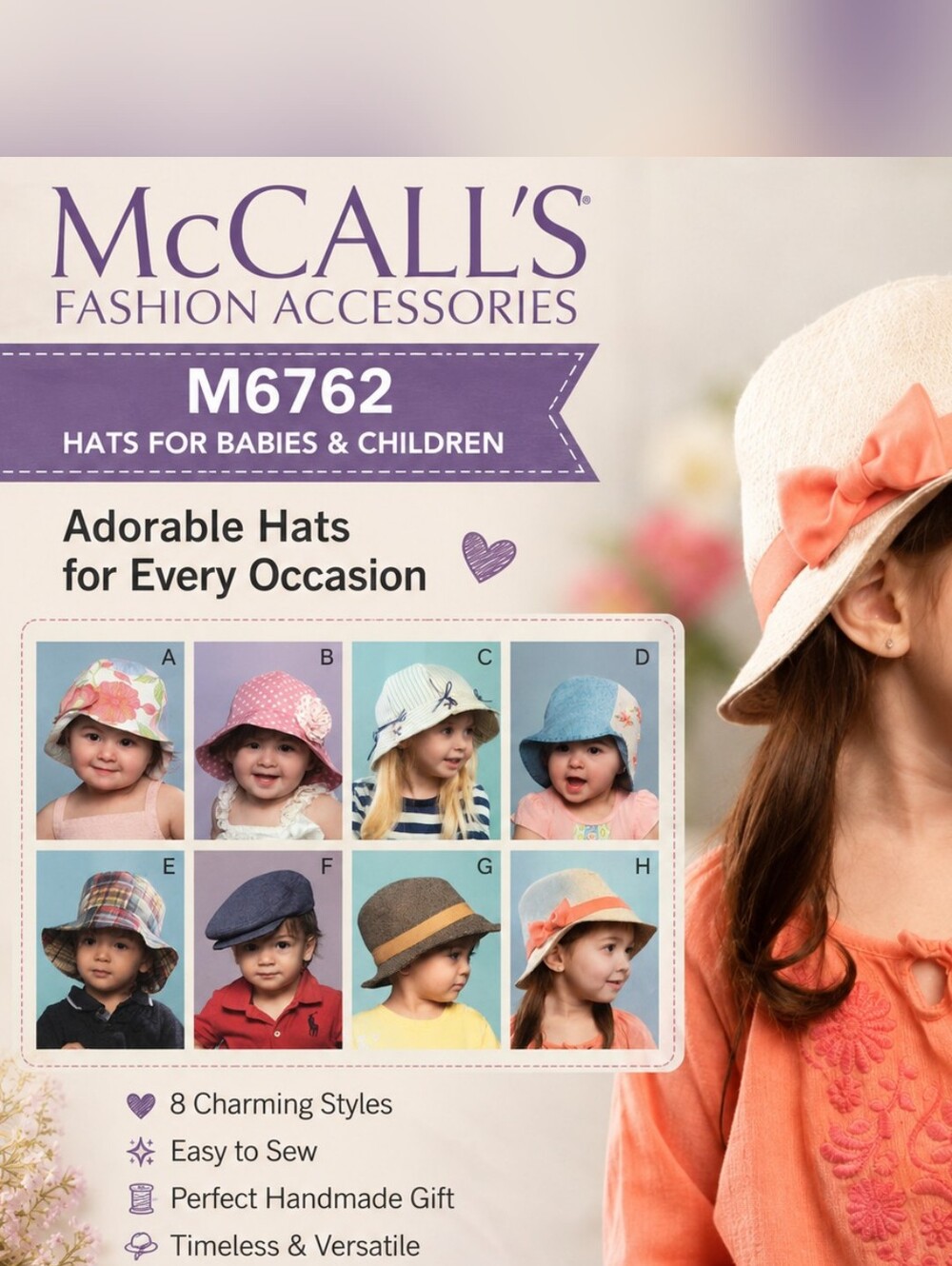 McCall's M6762 Children's Hat Sewing Pattern OSZ